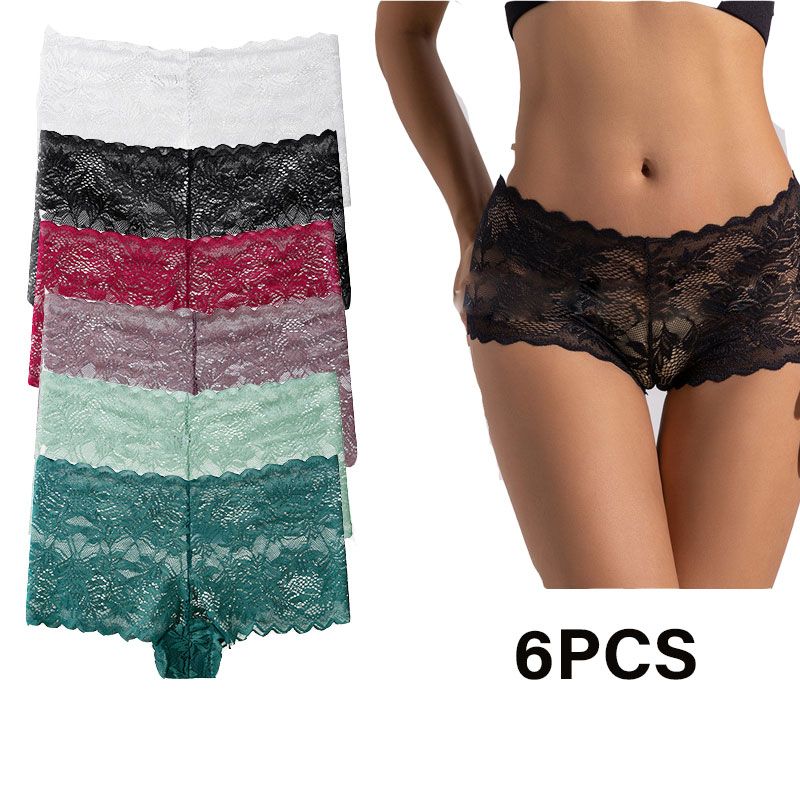 Women's Sexy Lace Panties | Comfortable Breathable Low-Waist Seamless Briefs | Plus-Size Lightweight Boyshorts