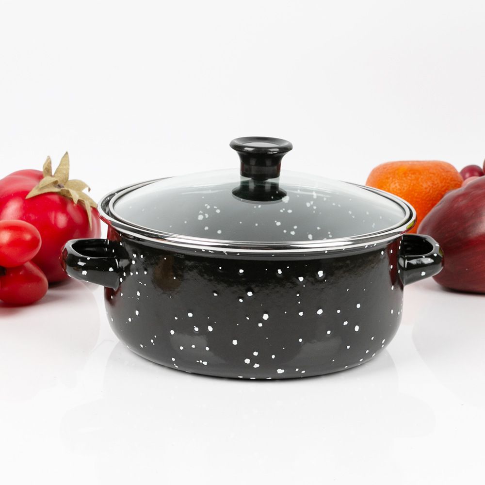 10pcs Enamel Stainless Steel Non-stick Cookware Set Cooking Pots Sufuria 5PCS Pots 5PCS Lids 16CM+18CM+20CM+22CM+24CM
