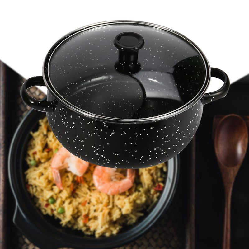 10pcs Enamel Stainless Steel Non-stick Cookware Set Cooking Pots Sufuria 5PCS Pots 5PCS Lids 16CM+18CM+20CM+22CM+24CM