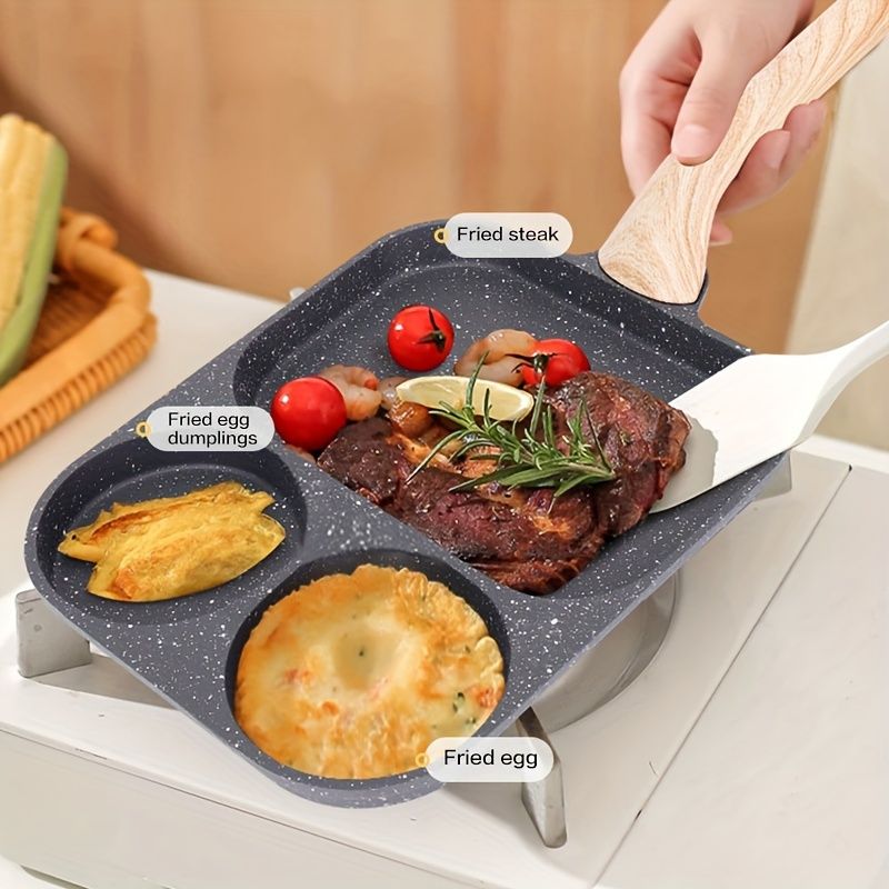 3-Hole Frying Pot Pan Thickened Omelet Non-stick Egg Pancake Steak Pan Cooking Egg Ham Pans Dual Purpose Cookware Pan