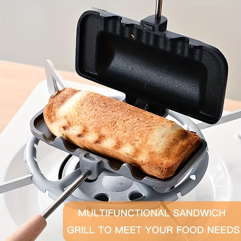 Hot Sandwich Maker Double-Sided Sandwich Pan Non-Stick Foldable Grill Frying Pan for Bread Toast Breakfast Machine Pancake Maker