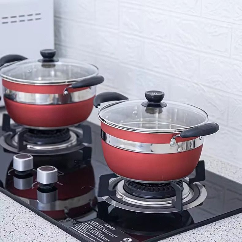 Set of 12PCS Non-stick Stainless Steel Cookware Sets Pots and Pans  Cooking Pot Set Stainless Steel Cookware Set Sufuria Set (6PCS 18/18//20/22/24/26CM  Pots+6PCS Lids)