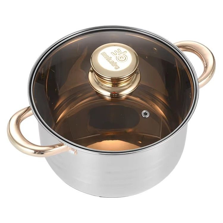 Edenberg Set of 12PCS High Quality NonStick Stainless Steel Cookware Sets Pots and Pans Cooking Pot Set  Sufuria Set Suitable for Induction Cooker (6PCS 16/16/18/20/24/24CM Pots+6PCS Lids)