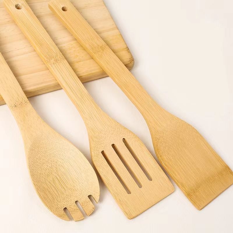 Set of 6PCS Bamboo Wooden Spoons for Cooking  Apartment Essentials Wood Spatula Spoon Nonstick Kitchen Utensil Set
