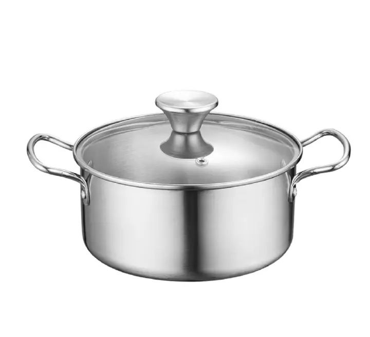 Set of 6PCS Non-stick Stainless Steel  Cookware Sets  Sufuria Set  Cooking Pot Set  Suitable for Various Stoves Such As Induction Cookers（3pcs 16CM+18CM+20CM Pots+3pcs Lids)