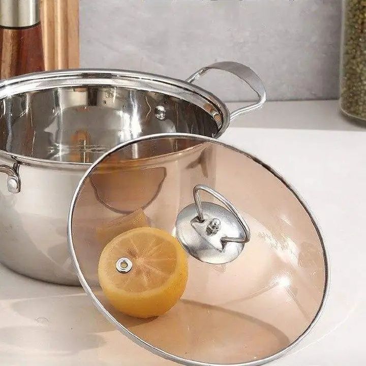 Set of 10PCS  Stainless Steel Cookware Set  Cooking Pot Set Sufuria Set  (5PCS 16/18/20/22/24CM Pots+5PCS Lids)