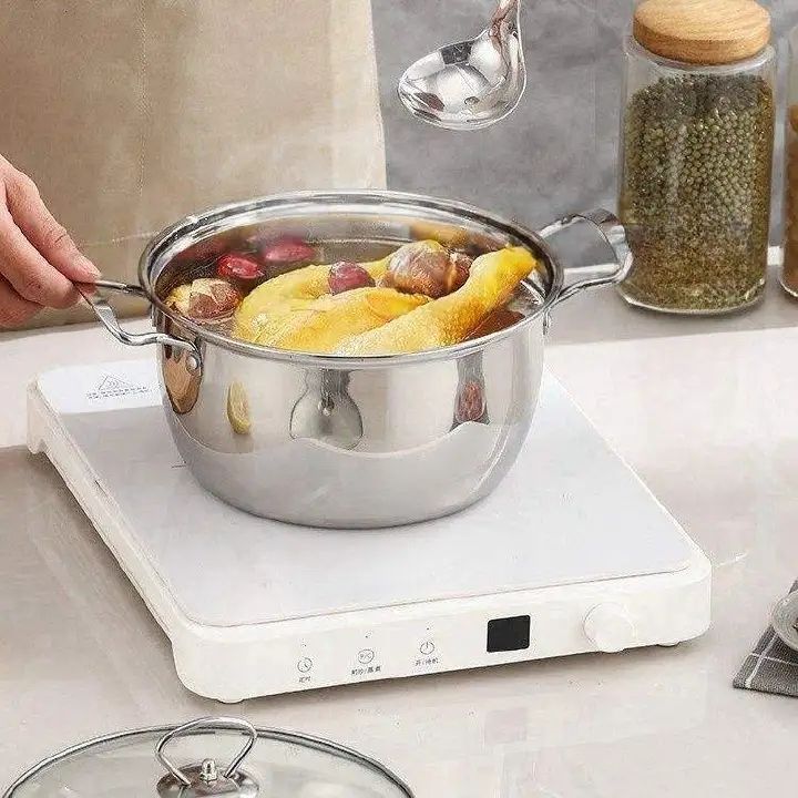 Set of 10PCS  Stainless Steel Cookware Set  Cooking Pot Set Sufuria Set  (5PCS 16/18/20/22/24CM Pots+5PCS Lids)