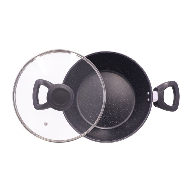 HotChef   Set of 6PCS Non-stick Iron Granite Coating  Cookware Set Sufuria Set Cooking Pot Set (3PCS 18/20/22CM Pots +3PCS Lids) TTG162