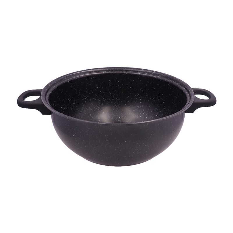 HotChef  Set of 7PCS  Non-stick  Iron Granite Coating Cookware Set Sufuria Set Cooking Pot Set (3PCS 16/18/24 Pots+3pcs Glass Lids+1pc 24cm Pan)