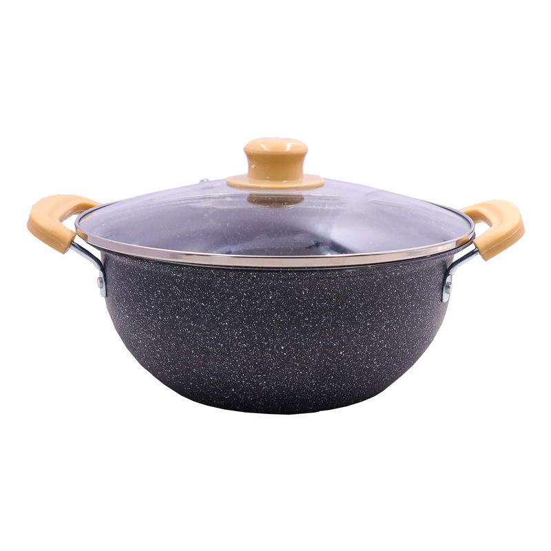 HotChef   Set of 10PCS  Non-stick Iron Marble Coating Cookware Set Sufuria Set Cooking Pot Set  (5PCS 18/20/22/24/26CM Pots+5PCS Lids)
