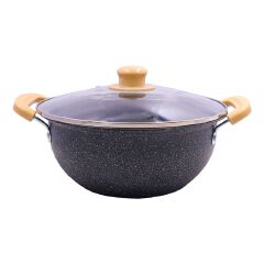 HotChef  TTG164 Sufuria Set 10PCS Marble Coated PFOA-Free Non-Stick Cooking Pot Set (5PCS 18-26cm+5PCS Lids) | Even Heating & Easy Clean | For Soups/Stews/Daily Cooking | Iron Cookware Set