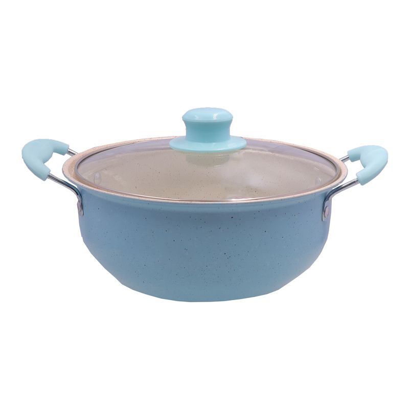 HotChef  Set of 13PCS Non-stick Colorful Marble Cast Iron Cookware Set Pots and Pans Cooking Pot Set Sufuria Set (3PCS 16/20/22CM Pots+1PC 22CM Pan + 6PCS kitchen Tools)