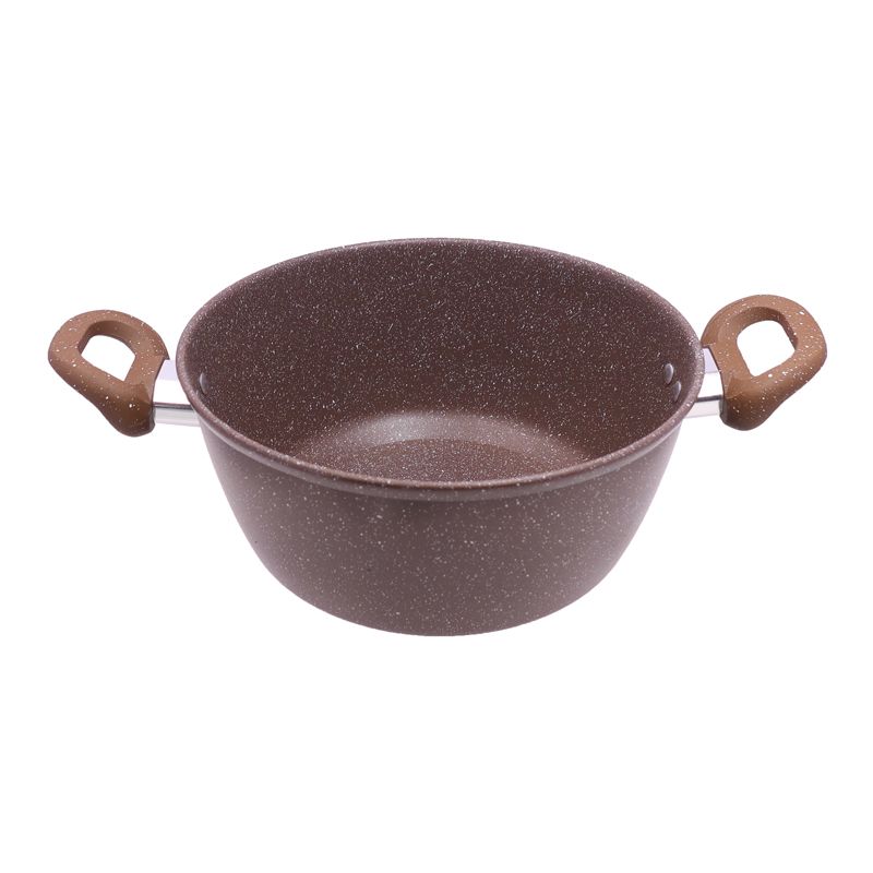 HotChef  Set of  7PCS  Non-stick  Die-cast Marble Iron Cookware Set Pots and Pans Cooking Pot Set Sufuria Set  Suitable for induction cookers (3PCS 16/20/24CM Pots +1PC 24CM Pan +3PCS Glass Lids)