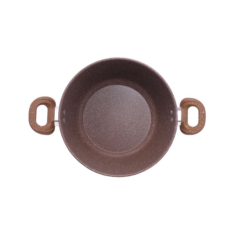 HotChef  Set of  7PCS  Non-stick  Die-cast Marble Iron Cookware Set Pots and Pans Cooking Pot Set Sufuria Set  Suitable for induction cookers (3PCS 16/20/24CM Pots +1PC 24CM Pan +3PCS Glass Lids)