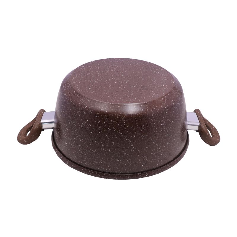 HotChef  Set of  7PCS  Non-stick  Die-cast Marble Iron Cookware Set Pots and Pans Cooking Pot Set Sufuria Set  Suitable for induction cookers (3PCS 16/20/24CM Pots +1PC 24CM Pan +3PCS Glass Lids)