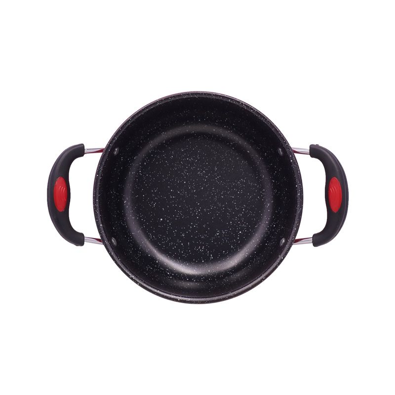 HotChef  Set of 10PCS Non-stick Iron Marble Coating Cookware Set Sufuria Set Cooking Pot Set  Suitable for Induction Cookers (5PCS 18/20/22/24/26CM Pots+5PCS Glass Lids)