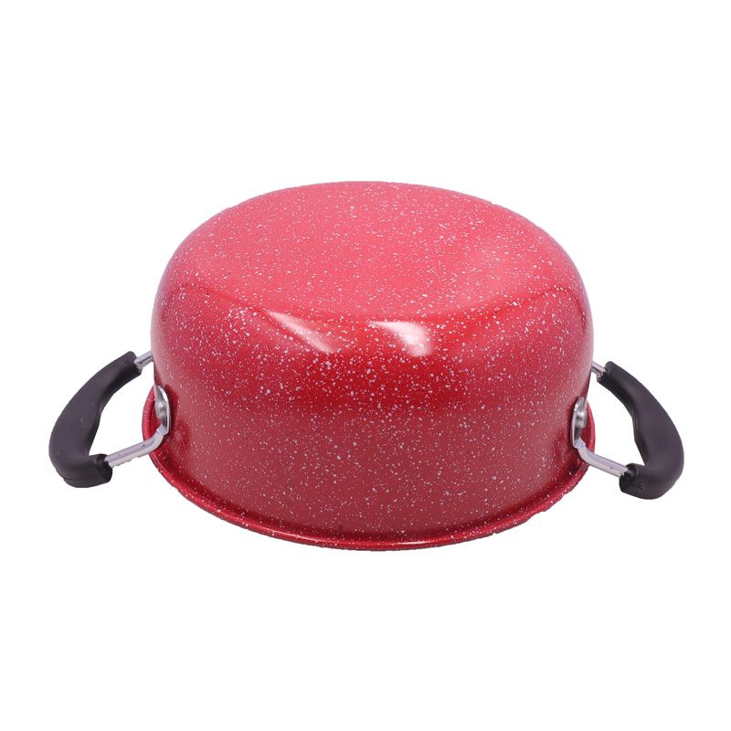 HotChef  Set of 10PCS Non-stick Iron Marble Coating Cookware Set Sufuria Set Cooking Pot Set  Suitable for Induction Cookers (5PCS 18/20/22/24/26CM Pots+5PCS Glass Lids)