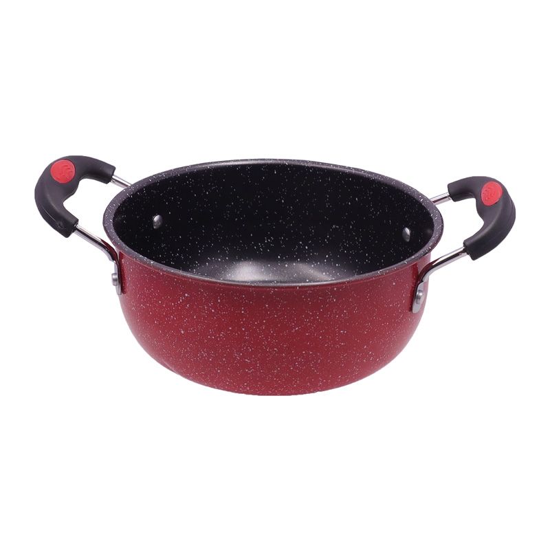 HotChef  Set of 10PCS Non-stick Iron Marble Coating Cookware Set Sufuria Set Cooking Pot Set  Suitable for Induction Cookers (5PCS 18/20/22/24/26CM Pots+5PCS Glass Lids)