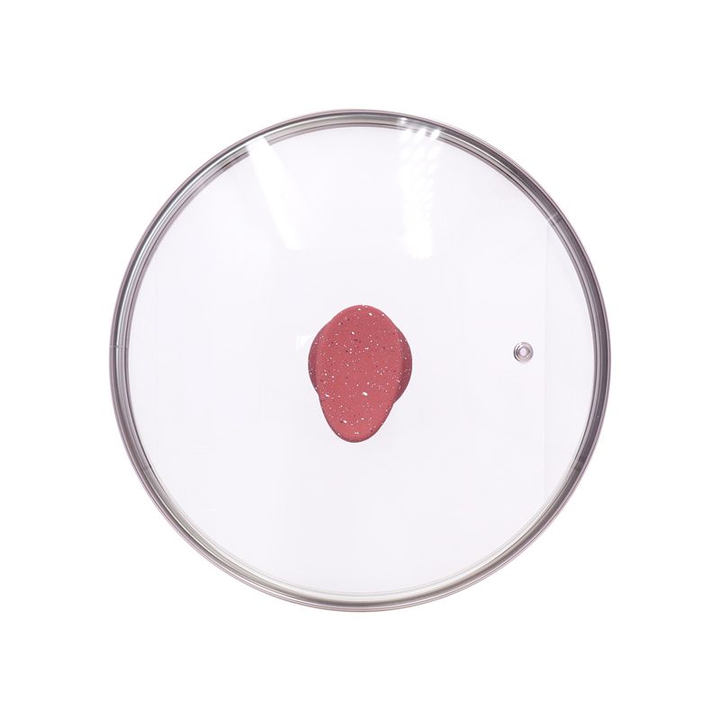 HotChef  Set of 2pcs  24/28cm Non-stick  Iron Marble Coating Deep Fry Pan with Glass Lid   Double Drip-Free Spout   Suitable for  Induction Safe