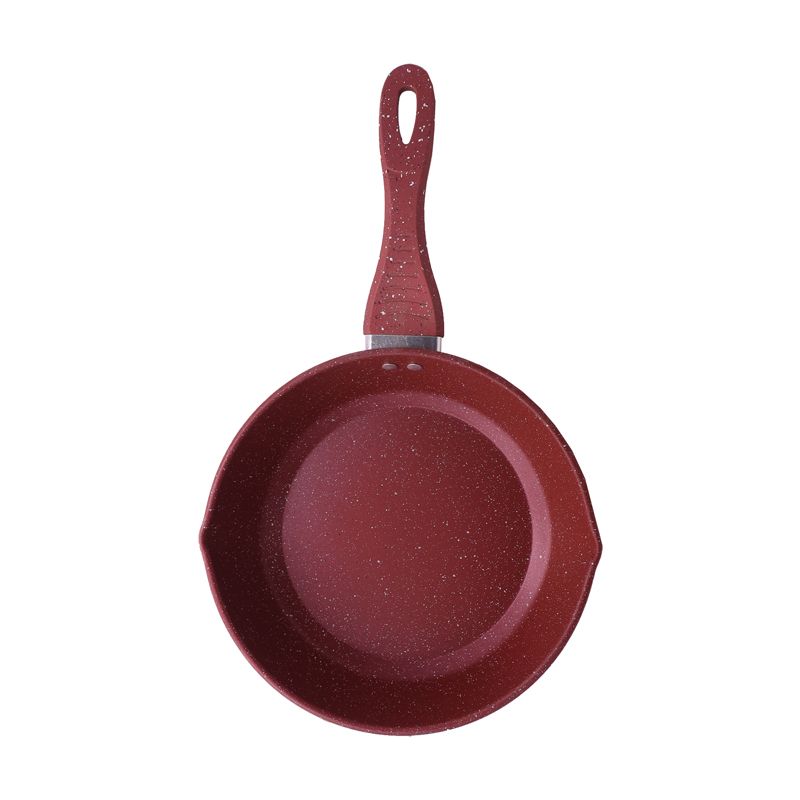 HotChef  Set of 2pcs  24/28cm Non-stick  Iron Marble Coating Deep Fry Pan with Glass Lid   Double Drip-Free Spout   Suitable for  Induction Safe