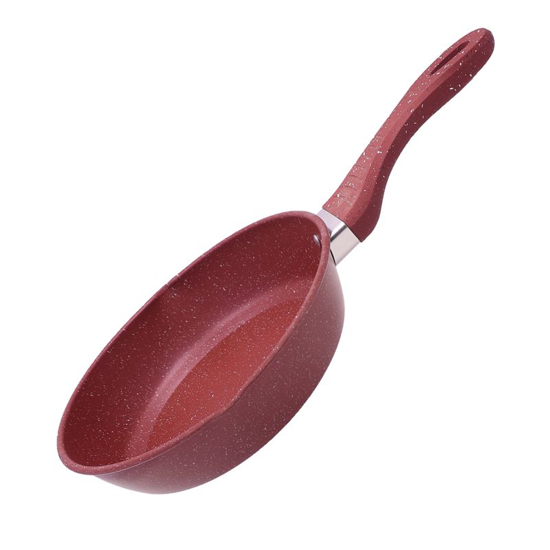 HotChef  Set of 2pcs  24/28cm Non-stick  Iron Marble Coating Deep Fry Pan with Glass Lid   Double Drip-Free Spout   Suitable for  Induction Safe