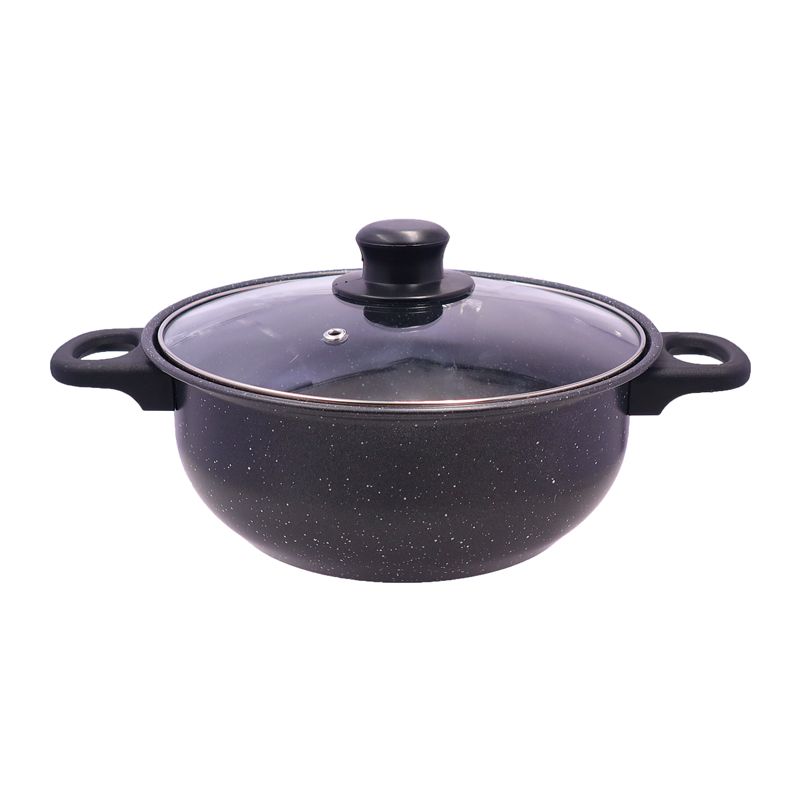 HotChef 1Set 22cm /24cm Non-stick  Marble Cast Iron Multipurpose Pot  Deep Fryer With Convenient Fry Basket