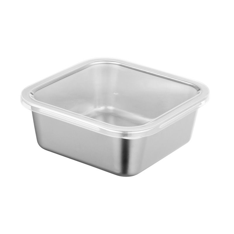 【On Sale】Set of 4PCS Stainless Steel Lunch Box With Lid  Refrigerator Storage Box  Lunch Box fresh-keeping Box (12/14/16/18CM)
