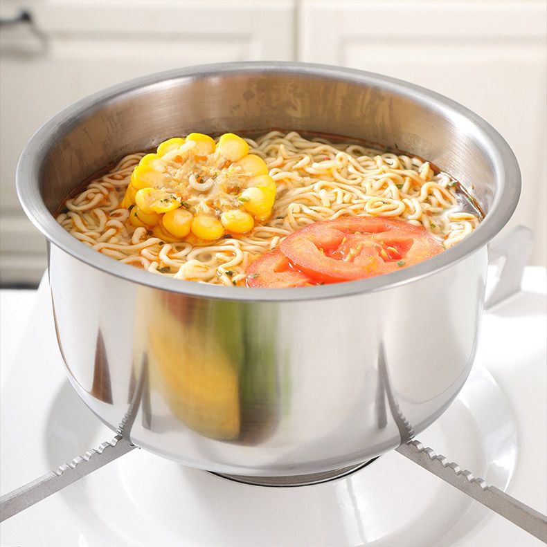 Set of 10PCS Stainless Steel Cooking Pot  Seasoning Oil Basin  Fresh-Keeping Box Household Multi-Purpose Soup Pot With Lid Set (5PCS 16/18/20/22/24 Pots+5PCS Lids)