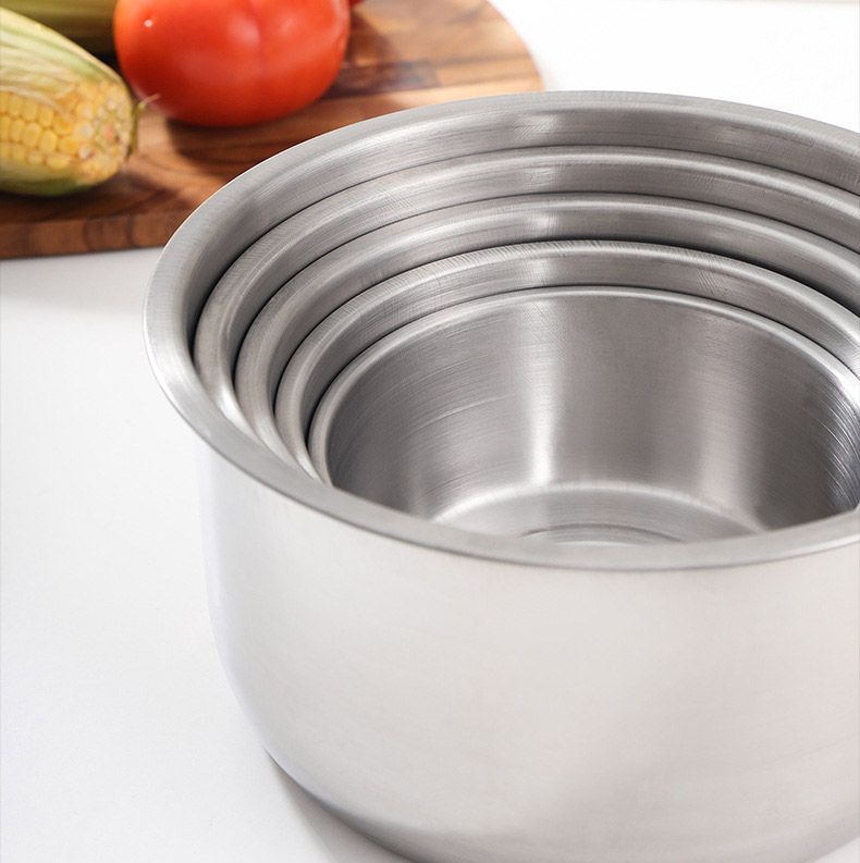 Set of 10PCS Stainless Steel Cooking Pot  Seasoning Oil Basin  Fresh-Keeping Box Household Multi-Purpose Soup Pot With Lid Set (5PCS 16/18/20/22/24 Pots+5PCS Lids)