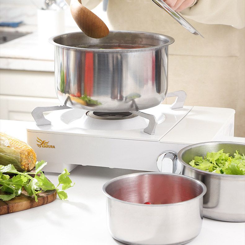 Set of 10PCS Stainless Steel Cooking Pot  Seasoning Oil Basin  Fresh-Keeping Box Household Multi-Purpose Soup Pot With Lid Set (5PCS 16/18/20/22/24 Pots+5PCS Lids)