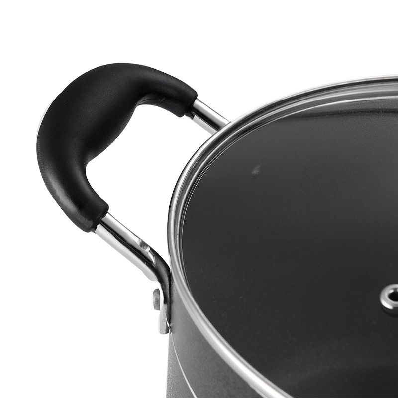 Set of 8PCS  Aluminum Non Stick Cookware Set Sufuria Set Nonstick Pots Soup Pot Milk Pot and Frying Pans Set Aluminum Pan (3PCS 20/22/24CM Pots+3PCS Lids+1PC 24CM Pan+1PC Spoon)