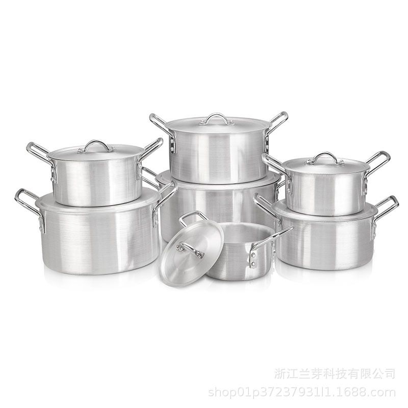 Set of 14PCS  Aluminum Non Stick Cookware Set Sufuria Set Nonstick Pots Soup Pot Milk Pot  Set (7PCS 14/16/18/20/22/24/26CM Pots +7PCS Lids)