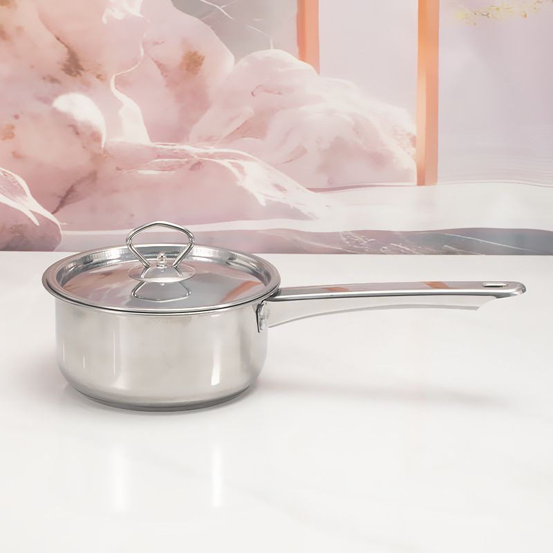 Set of 15PCS Non-stick Stainless Steel Cookware Set Cooking Pot Set Sufuria Set (6PCS 18/18/20/22/26/26 CM Pots+6PCS Stainless Steel Lids+3PCS Stainless Steel Spoon Set )