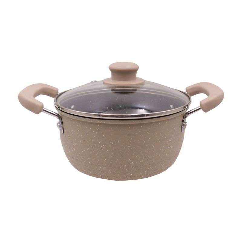 Set of 10PCS Die Cast Set Iron Heavy Non-stick Cookware Set Sufuria Set cooking pot set (5PCS 18/20/22/24/26cm Pots+5pcs Lids) Suitable for induction cookers