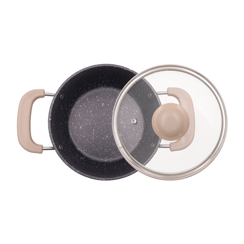 Set of 10PCS Die Cast Set Iron Heavy Non-stick Cookware Set Sufuria Set cooking pot set (5PCS 18/20/22/24/26cm Pots+5pcs Lids) Suitable for induction cookers