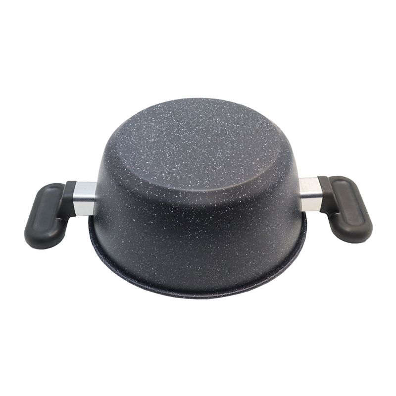 【On Sale】HotChef Set of 10PCS Non-stick Iron Marble Coating Die Casting Cookware Set Sufuria Set Cooking Pot Soup Pots Set Suitable for Induction Cookers (5PCS 20/22/24/26/28CM Pots+5PCS Lids)