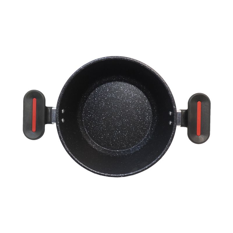 【On Sale】HotChef Set of 10PCS Non-stick Iron Marble Coating Die Casting Cookware Set Sufuria Set Cooking Pot Soup Pots Set Suitable for Induction Cookers (5PCS 20/22/24/26/28CM Pots+5PCS Lids)