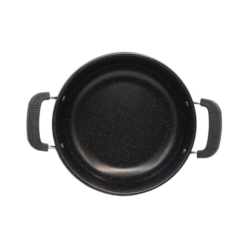 HotChef Set of 8PCS Non-stick Iron Thickened and Large Size Cookware Set Marble Coating Sufuria Set Cooking Pots Set Soup Pots Set  Suitable for induction cookers (4PCS 24/26/28/30CM Pots)