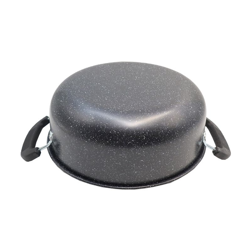 HotChef Set of 8PCS Non-stick Iron Thickened and Large Size Cookware Set Marble Coating Sufuria Set Cooking Pots Set Soup Pots Set  Suitable for induction cookers (4PCS 24/26/28/30CM Pots)