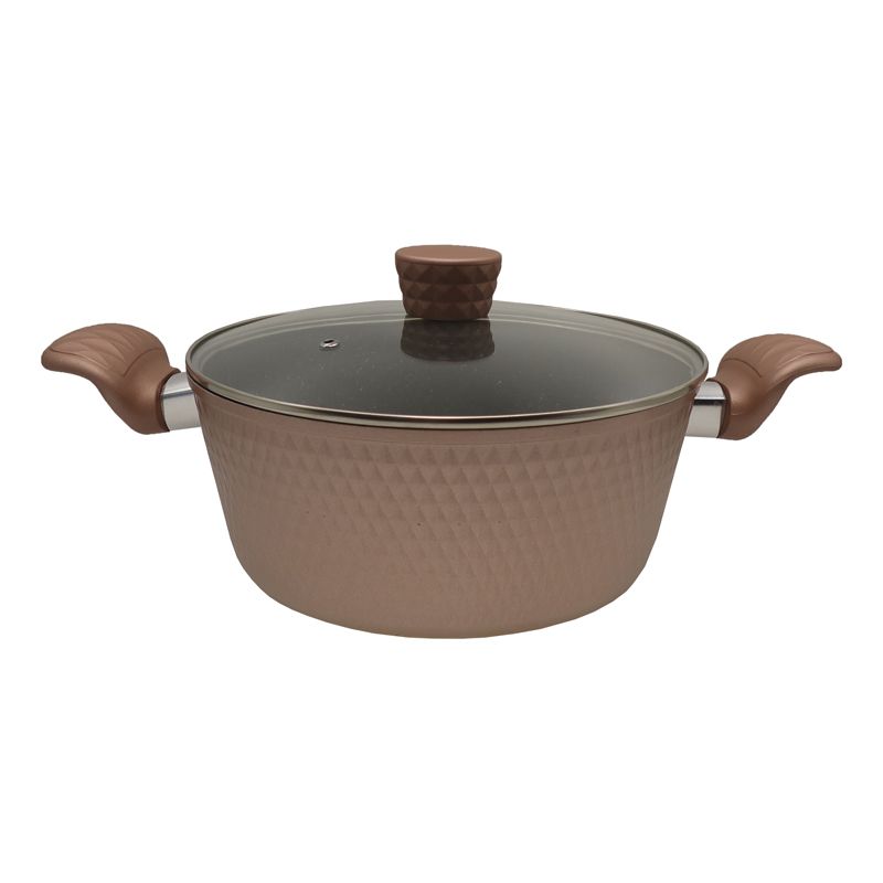 HotChef Set of 7PCS Non-stick Aluminum Marble Coating Cookware Set Sufuria Set Cooking Pot Soup Pots Set (3PCS 18/20/24CM Pots+1PC 24CM Pan+3PCS Lids)