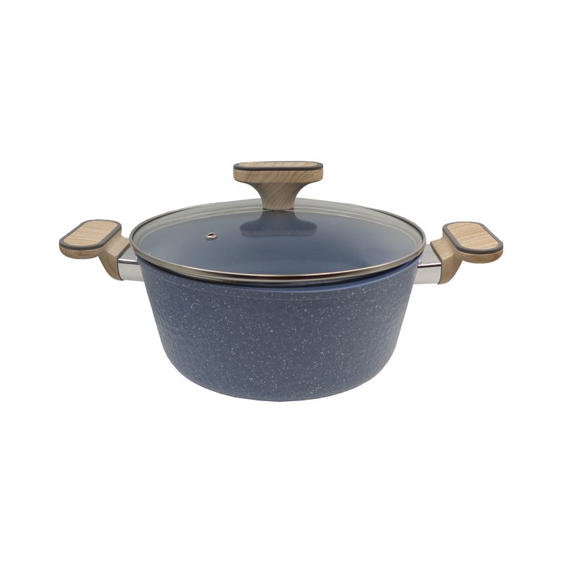 HotChef Set of 10PCS Non-stick Aluminum Marble Coating Cookware Set Sufuria Set Cooking Pot Soup Pots Set (18cm/20cm sauce pan +24cm Casserole +20cm/28 fry pan +3PCS Lids+2PCS Accessories)