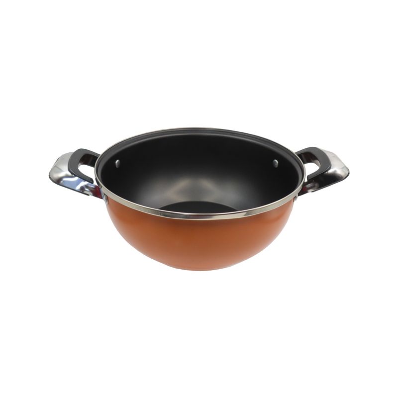 HotChef Set of 2PCS  24CM Non-stick  Iron Multipurpose Pot Deep Fry Pan  With Convenient Fry Basket Suitable for Induction Cookers