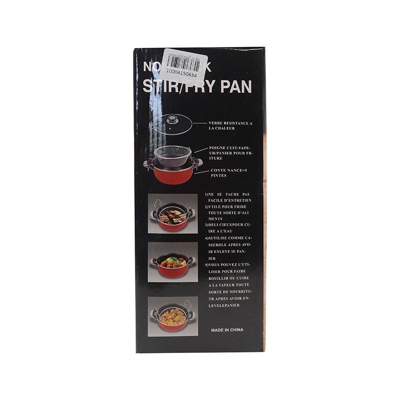 HotChef Set of 2PCS  24CM Non-stick  Iron Multipurpose Pot Deep Fry Pan  With Convenient Fry Basket Suitable for Induction Cookers