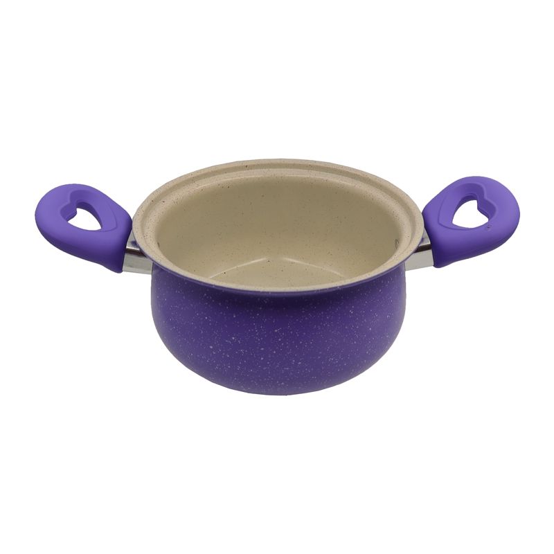 HotChef Set of 10PCS Non-stick Iron Marble Coating Cookware Set Sufuria Set Cooking Pot Set Suitable for Induction Cookers (5PCS 18/20/22/24/26CM Casseroles +5PCS Glass Lids)