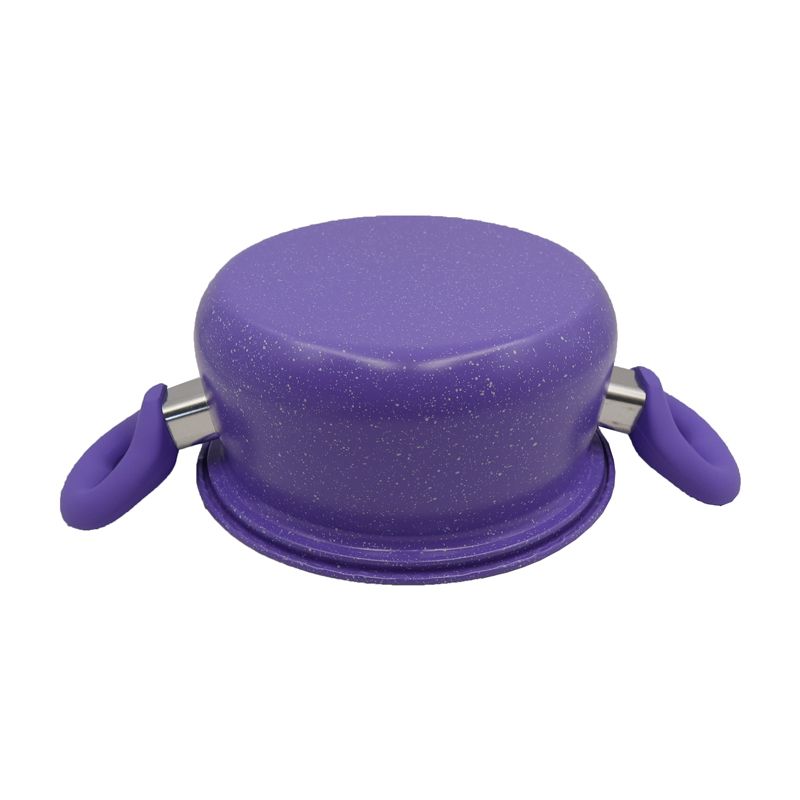 HotChef Set of 10PCS Non-stick Iron Marble Coating Cookware Set Sufuria Set Cooking Pot Set Suitable for Induction Cookers (5PCS 18/20/22/24/26CM Casseroles +5PCS Glass Lids)