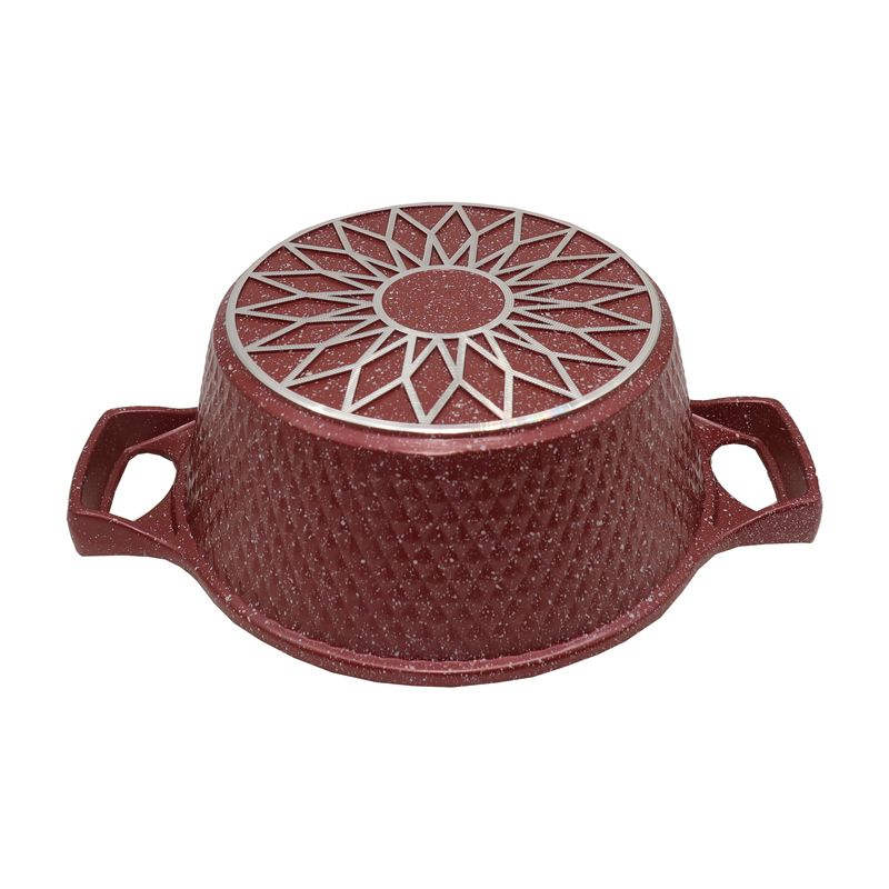 【On Sale】HotChef  Set of 12PCS Non-Stick Thickened and Large Size Die Cast Aluminum Cookware Set  Marble Coating Sufuria Set Cooking Pot Set (5PCS 20/24/28/28/32CM Pots+5PCS Lids +2PCS Gloves)