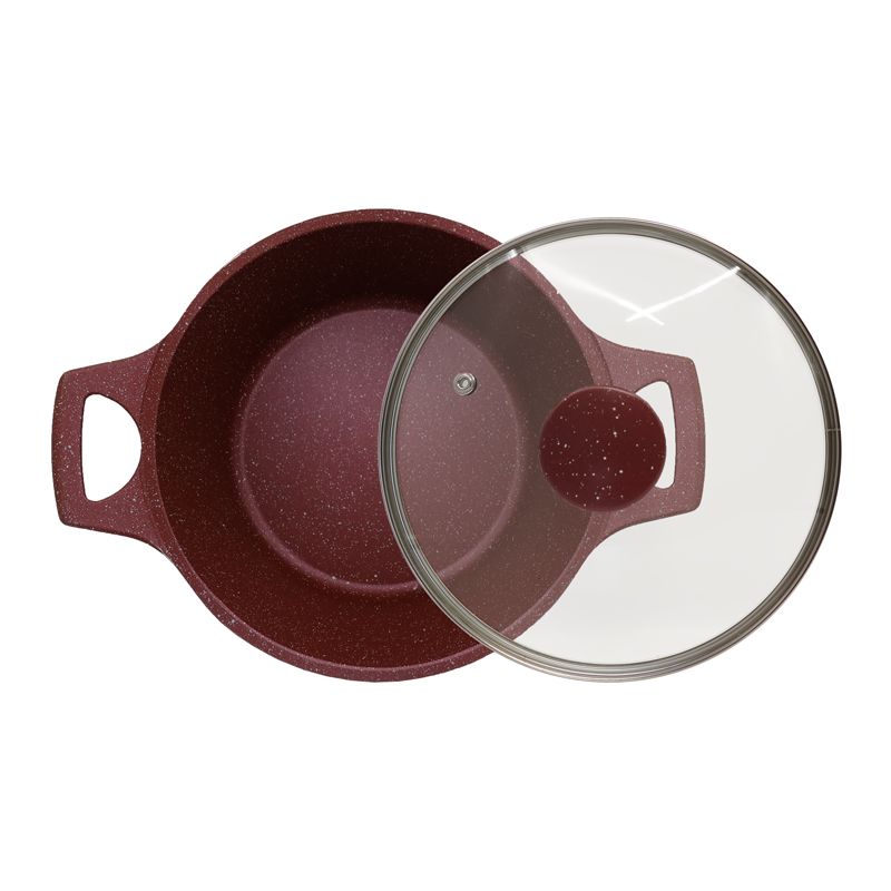 【On Sale】HotChef  Set of 12PCS Non-Stick Thickened and Large Size Die Cast Aluminum Cookware Set  Marble Coating Sufuria Set Cooking Pot Set (5PCS 20/24/28/28/32CM Pots+5PCS Lids +2PCS Gloves)