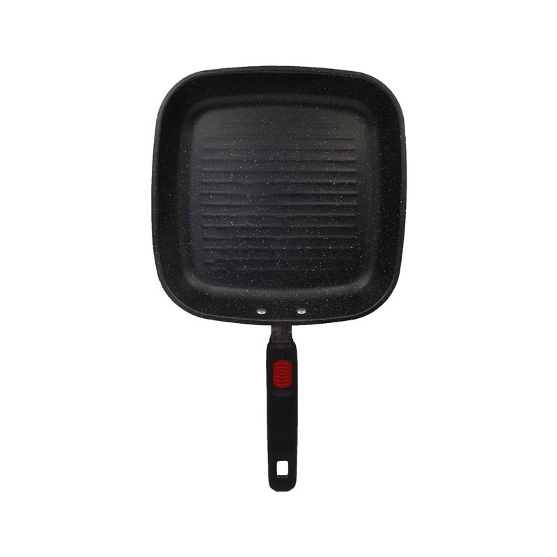 HotChef 1PC 24/26CM Non-stick Marble Coating Pan Iron Square  Sufuria Frying Pan Suitable for Induction Cookers