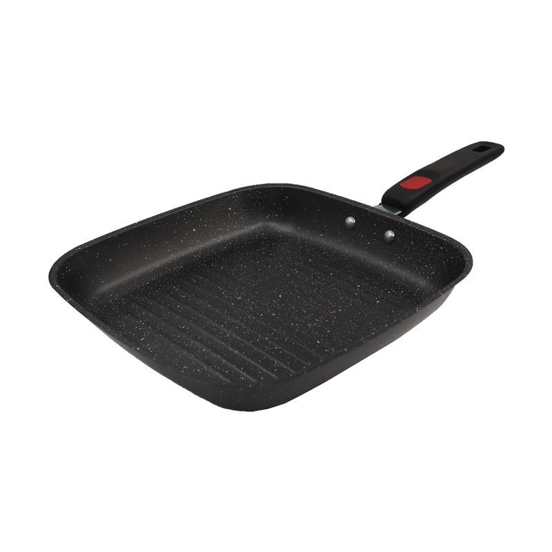 HotChef 1PC 24/26CM Non-stick Marble Coating Pan Iron Square  Sufuria Frying Pan Suitable for Induction Cookers