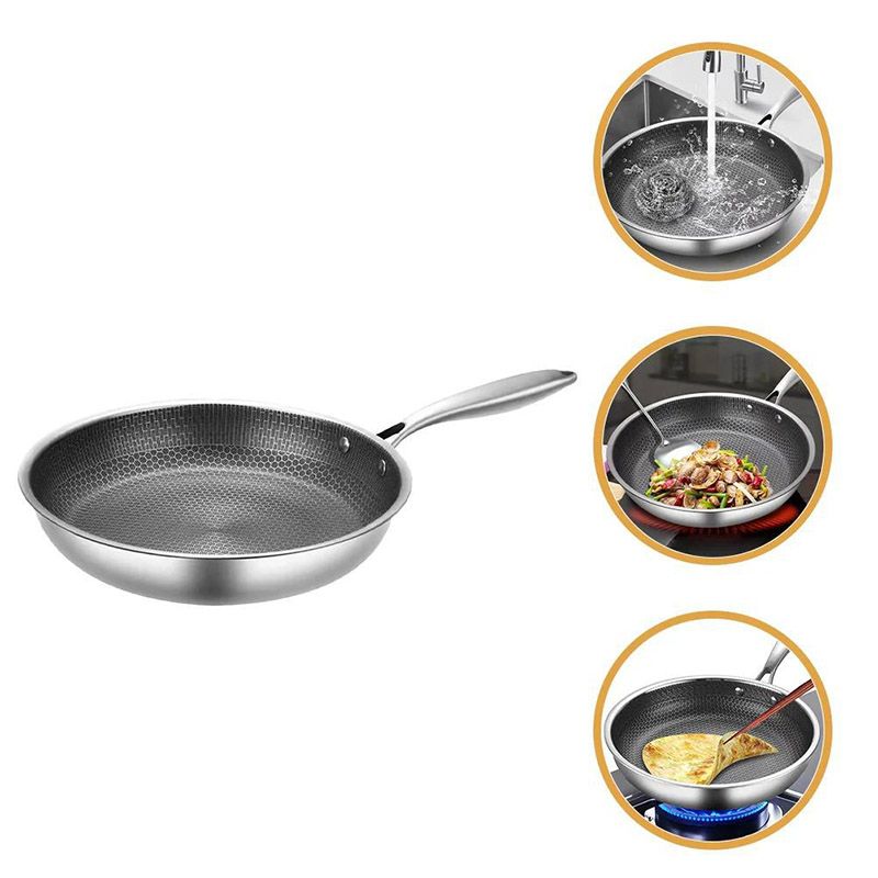 1PC 26CM/28CM/30CM Stainless Steel Honeycomb Non-Stick Pan Household Induction Cooker Gas Stove Universal Pot Frying Pan Cooking Pot